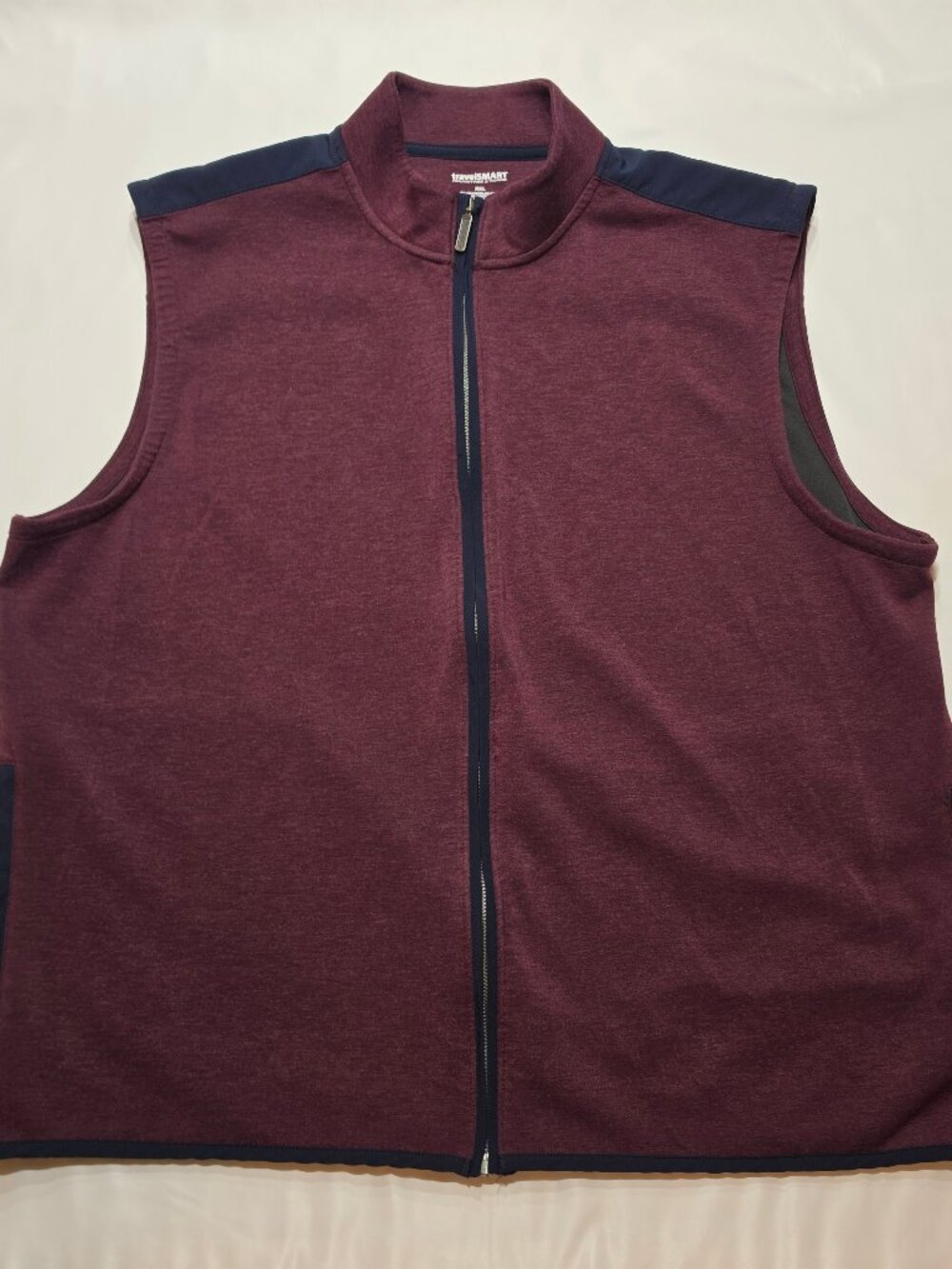 TravelSmart Roundtree & Yorke Mens XXL Burgundy Full Zip Sleeveless Golf Vest